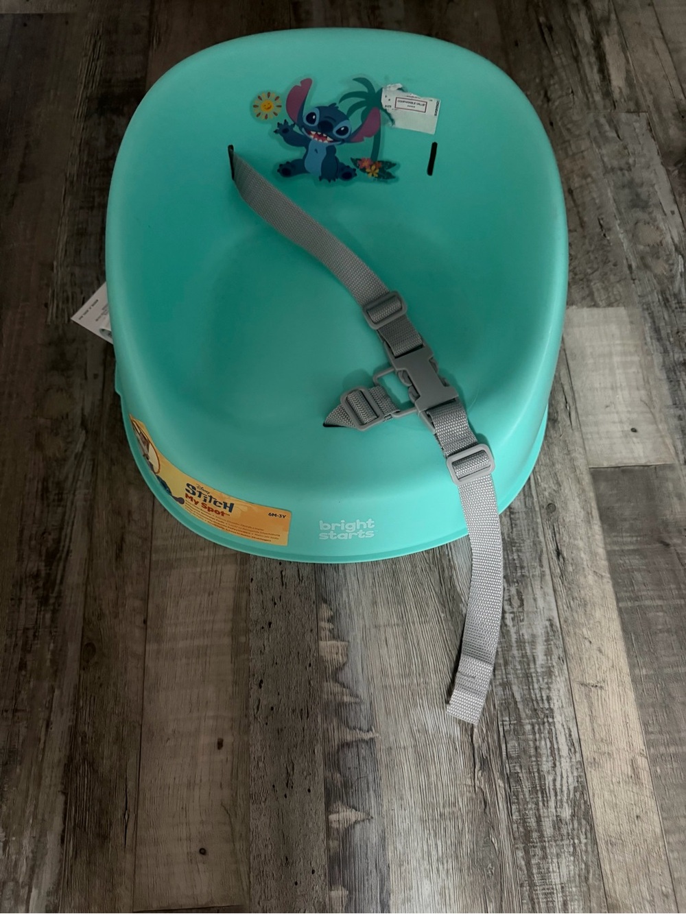 Kids' Teal Booster Seat with Stitch Design